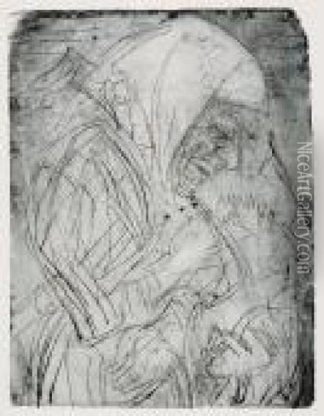 Alte Frau Mitkatze Oil Painting - Ernst Ludwig Kirchner