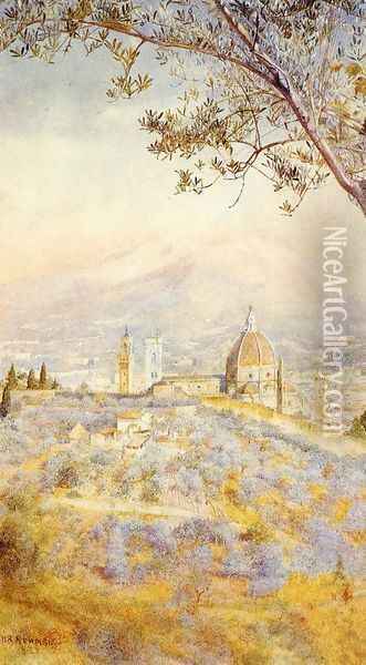View of Florence from the East Oil Painting - Henry Roderick Newman