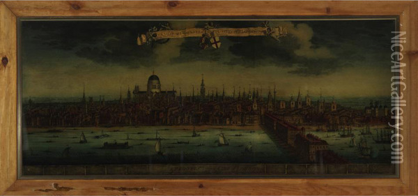 A Prospect Of The City Of London Oil Painting - Johannes Kip
