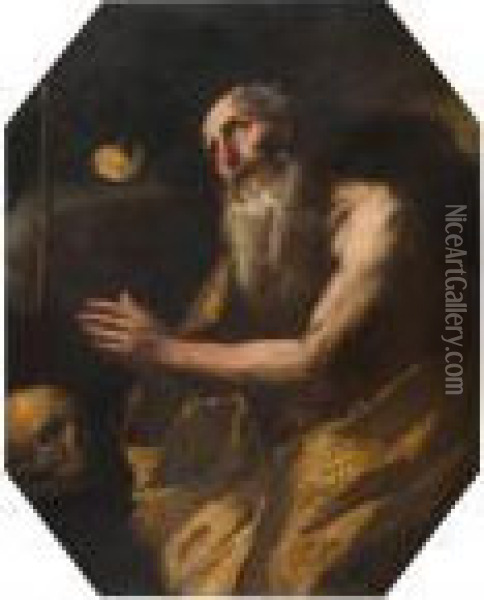 Saint Paul The Hermit. Oil Painting - Luca Giordano