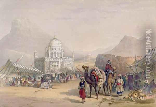 Temple of Ahmed Shauh, King of Afghanistan, Kandahar, plate 27 from Scenery, Inhabitants and Costumes of Afghanistan, engraved by Robert Carrick c.1829-1904 1848 Oil Painting - James Rattray