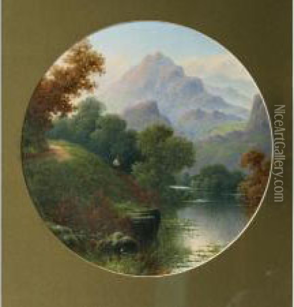 A River Scene Oil Painting - Daniel H. Winder