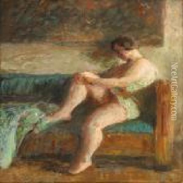 A Nude Female Oil Painting - Julius Paulsen