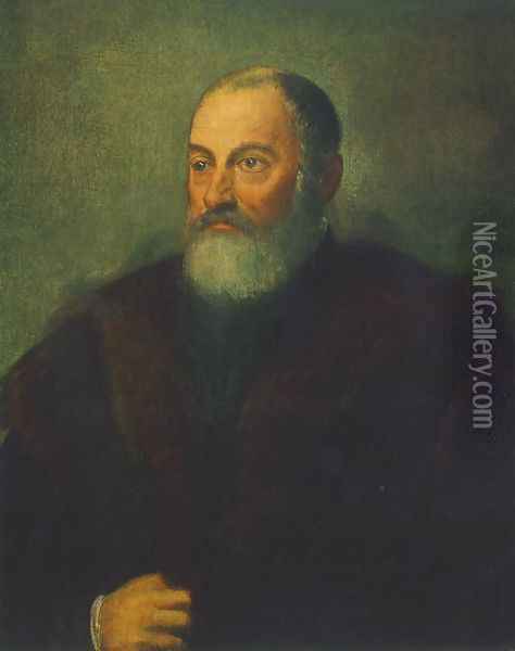 Portrait of a Man c. 1560 Oil Painting - Jacopo Tintoretto (Robusti)