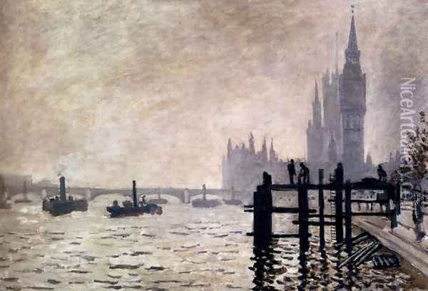 The Thames And The Houses Of Parliament Oil Painting - Claude Oscar Monet