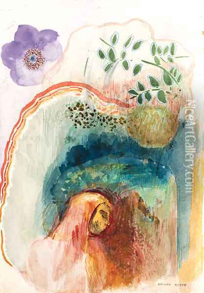 La cape rose Oil Painting - Odilon Redon