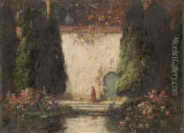 The Cardinal's Garden Oil Painting - Thomas Edwin Mostyn