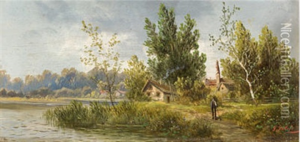 Motiv Bei Eisgut Oil Painting - Adolf Kaufmann