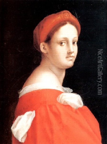 Portrait De Femme Se Retournant Oil Painting - (Jacone) Jacopo di Giovanni di Francesco