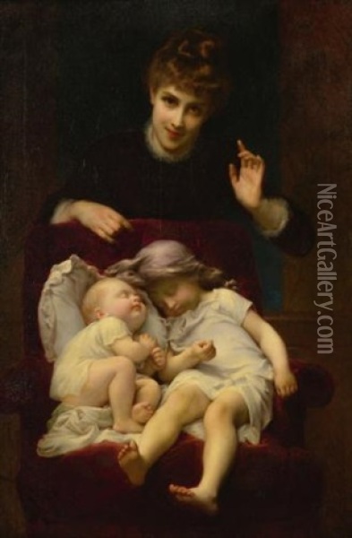 Motherhood Oil Painting - Etienne Adolph Piot