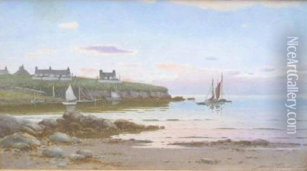 Evening Penrhyn Point, Cemaes Bay Oil Painting - Warren Williams