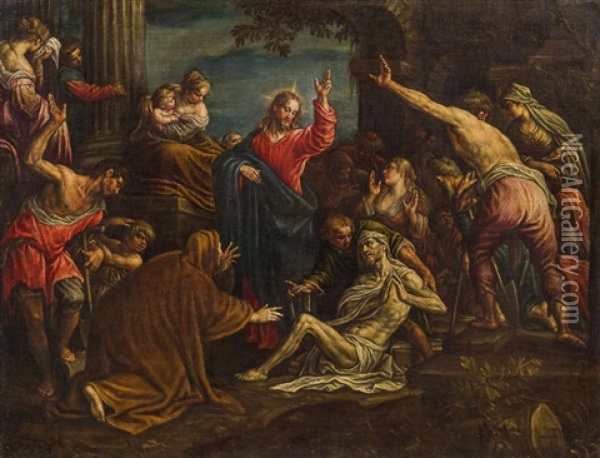 The Raising Of Lazarus Oil Painting - Leandro da Ponte Bassano