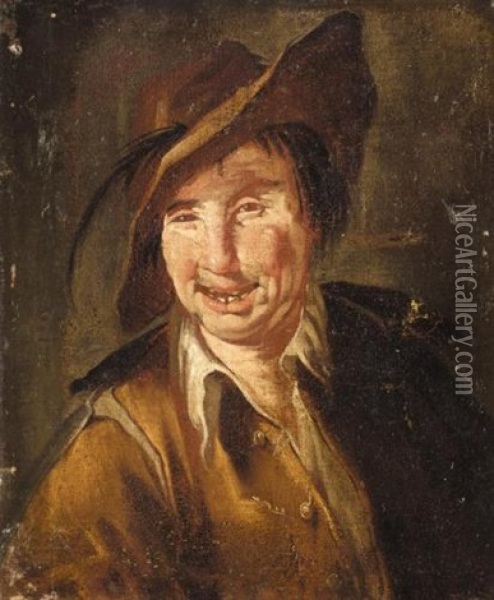 Portrait Of A Young Man Wearing A Brown Coat And Hat Oil Painting - Giacomo Francesco Cipper
