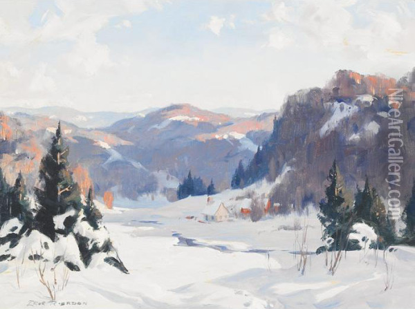 Devils River Valley, Laurentians, P. Que Oil Painting - Eric John Benson Riordon