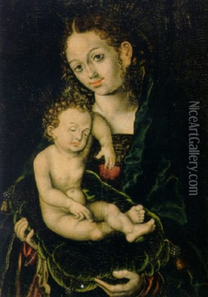 The Virgin And Child Oil Painting - Hans Krell