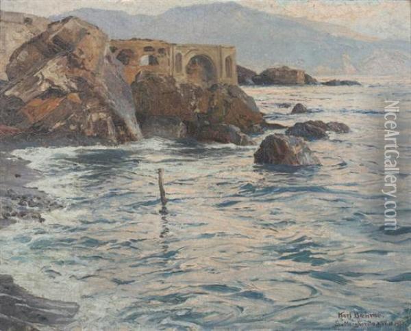 Ruine Franchetti Bei S. Margherita - Ligure Oil Painting - Karl Theodor Bohme