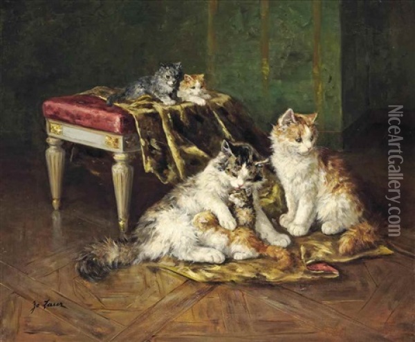 The Family At Rest Oil Painting - Marie Yvonne Laur