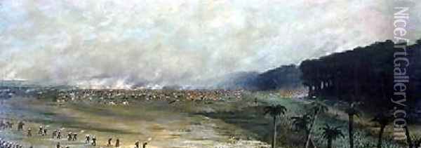 Itapiru and Paso de Patria Paraguay 1866 Oil Painting - Candido Lopez