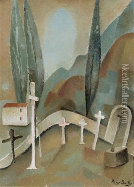 Cimetiere Abandonne Oil Painting - Alice Bailly