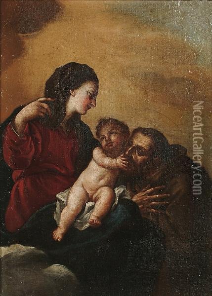 The Madonna And Child And St Anthony Oil Painting - Carlo Maratta or Maratti