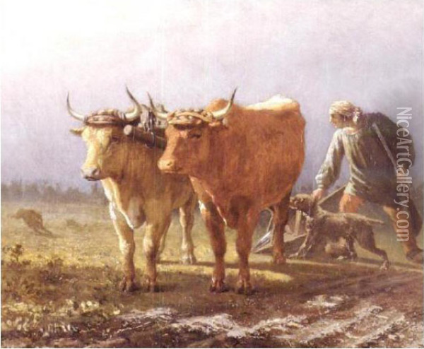 Plowing Oil Painting - Constant Troyon