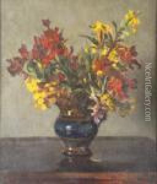 Wall Flowers Oil Painting - William Crampton Gore