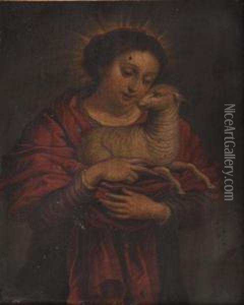 Sainte Agnes Oil Painting - Pieter van Lint