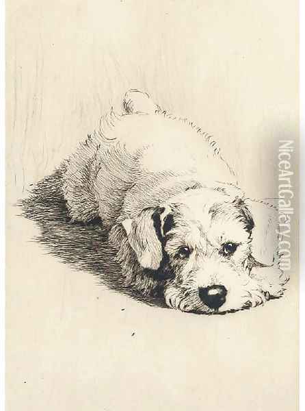 A sealyham puppy Oil Painting - Cecil Charles Aldin