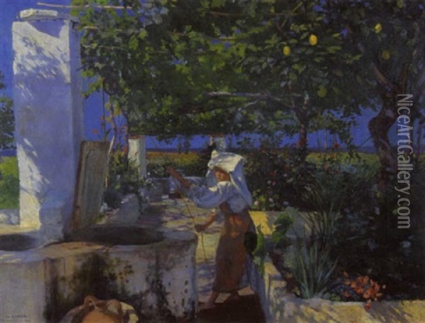 Terracina Oil Painting - Carl August Liner