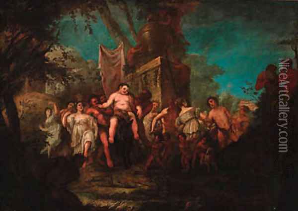 The Triumph of Silenus Oil Painting - Giulio Carpioni