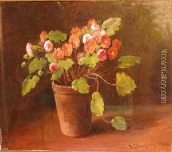Primula Oil Painting - Benjamin Champney