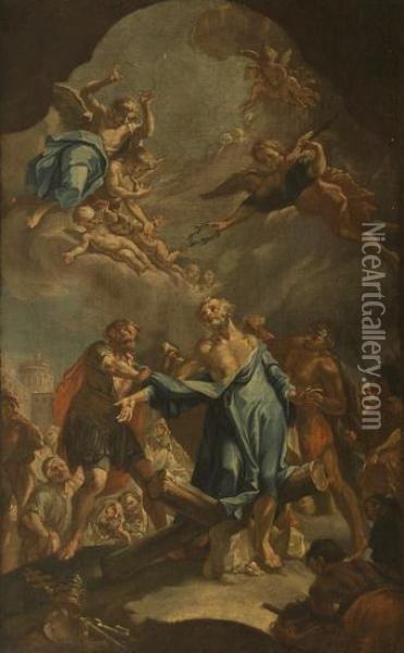 Martirio Di San Pietro Oil Painting - Cagnaccio Di San Pietro