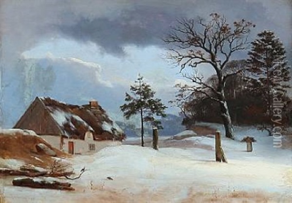 Vinterparti Oil Painting - Heinrich Buntzen