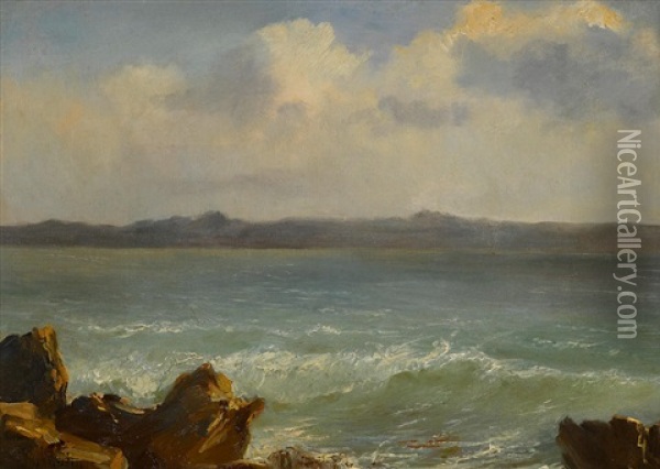 On The Coast Oil Painting - Baron Jean Antoine Theodore Gudin