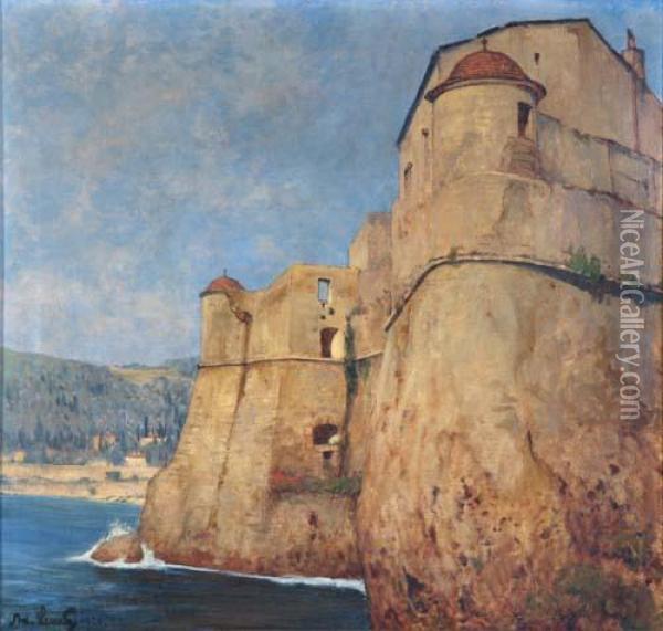 Ruine Am Meer Oil Painting - Adolf Luntz