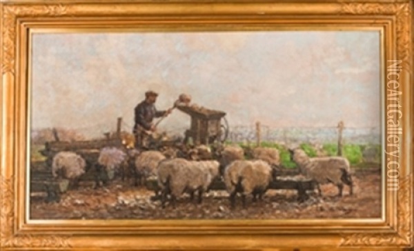 The Flock Oil Painting - James Hamilton Mackenzie