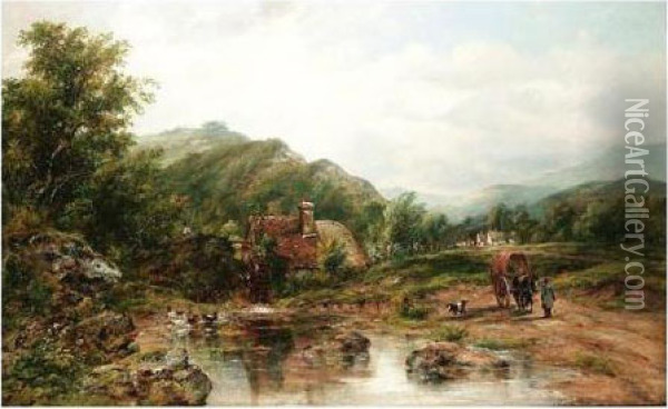 A Mill Stream Among The Hills Oil Painting - Frederick Waters Watts