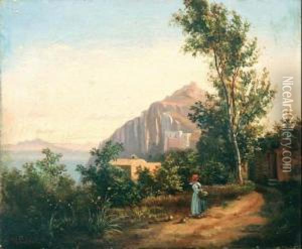 Paesaggio Di Capri Oil Painting - Nicola Palizzi