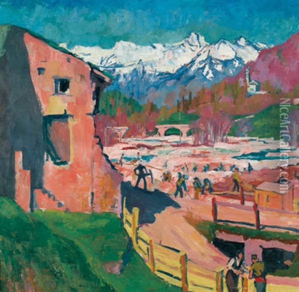 Ovazun In Bregaglia Oil Painting - Giovanni Giacometti