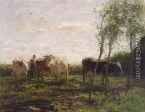 Pastoral Landscape Oil Painting - Willem Maris