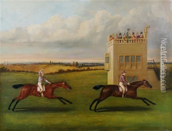 Lord Darlington's Champion Beating Mr. Heathcote's 'warter' Oil Painting - Francis Sartorius the Younger