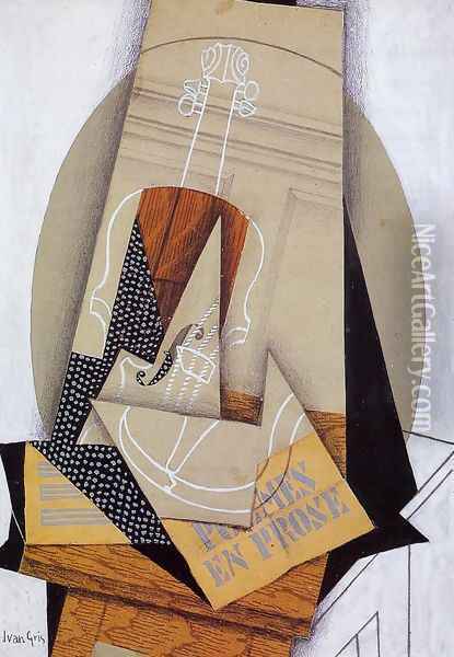 Composition with Violin Oil Painting - Juan Gris
