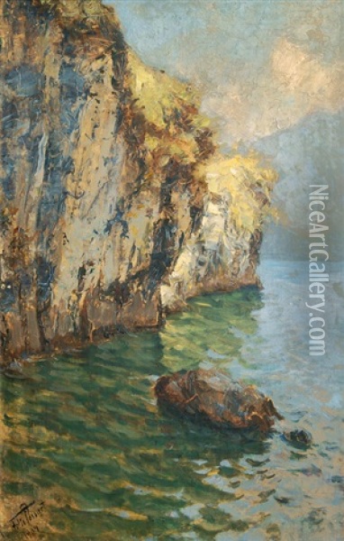 At Lake Como Oil Painting - Felix Possart