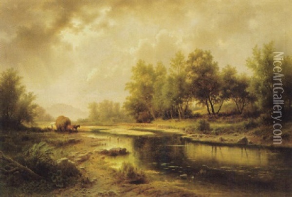 An Den Ufern Der Wien, Bei Wien Oil Painting - Albert Rieger