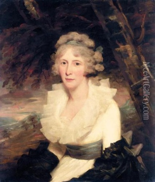 Portrait Of Miss Mary Robertson Barclay, Later M. Russell Oil Painting - Sir Henry Raeburn