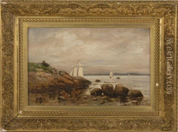 Rocks, Low Tide, Swampscott, Mass Oil Painting - Sydney Lawrence Brackett