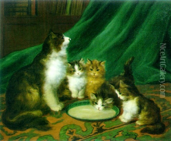 A Proud Mother Oil Painting - Victor Laine