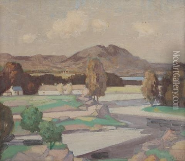 A Lowland Landscape Oil Painting - Alexander Giorden Sinclair