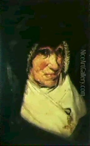Tete D'une Vielle Femme (mme Bornot) Oil Painting - Eugene Delacroix