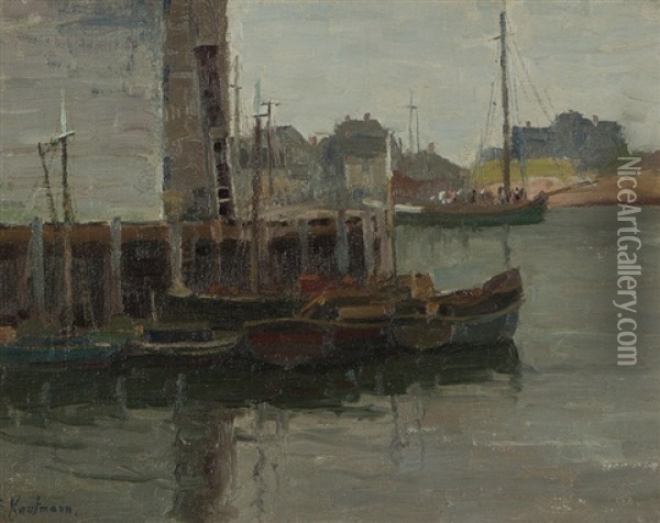 Gray Day, Rockport Harbor, Cape Ann, Mass Oil Painting - Ferdinand Kaufmann